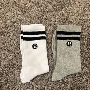 lululemon athletica daily essentials crew White and Gray Socks